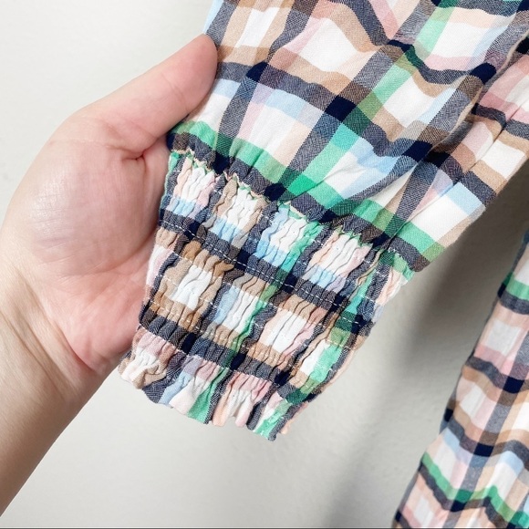 Anthropologie Maeve Cerie Picnic Plaid Square Neck Smocked Midi Dress Casual - Picture 5 of 8